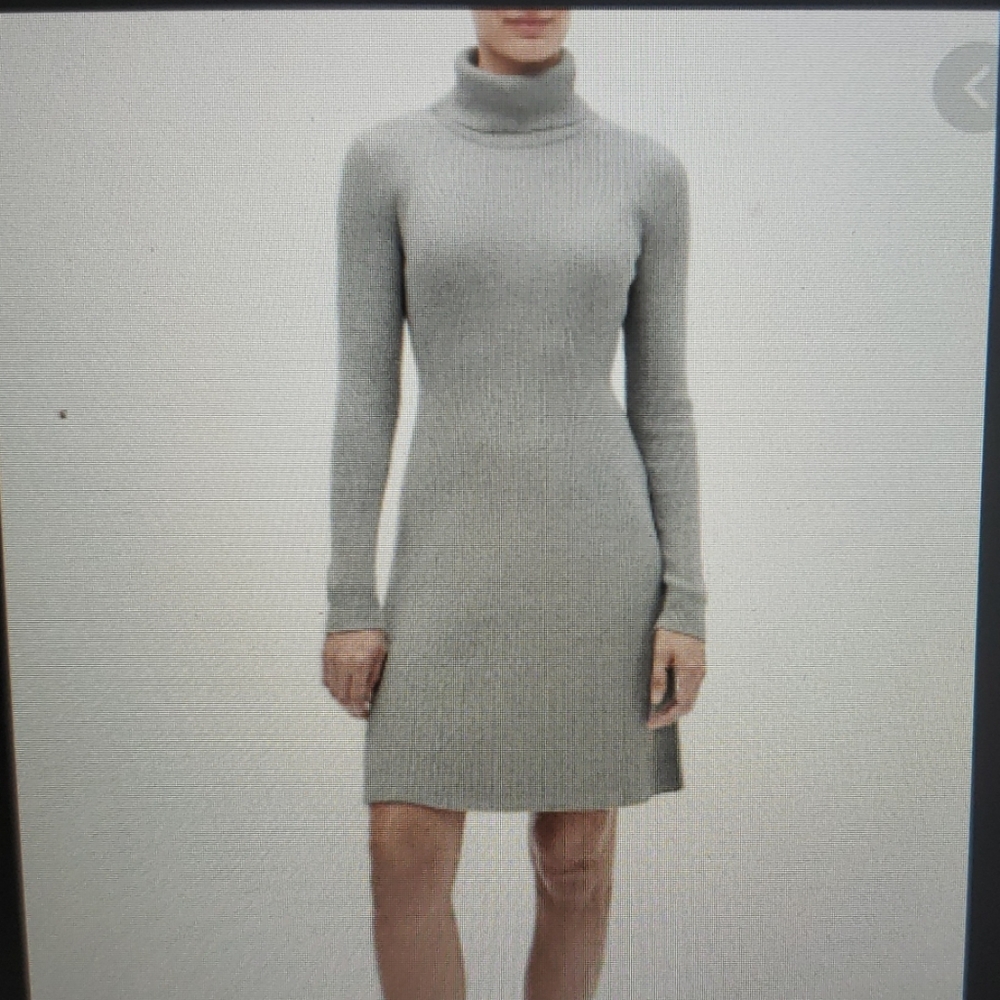 Nwt GAP Ribbed Turtleneck Sweater Dress Gray M